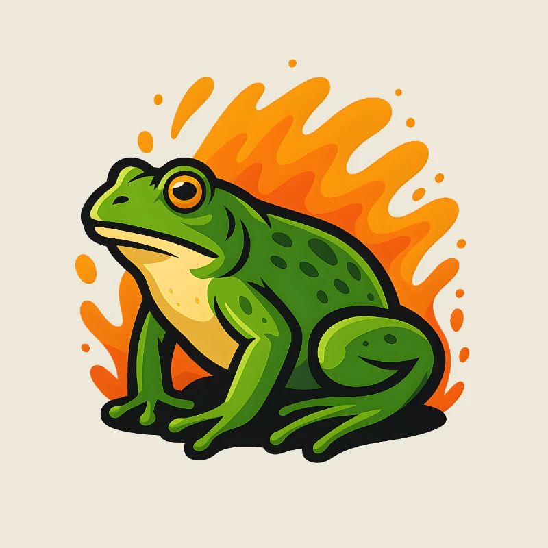 Flaming Green Goliath Frog