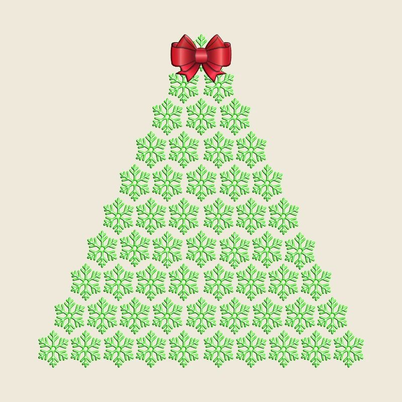 Schneeflocken-Weihnachtsbaum mit Schleife