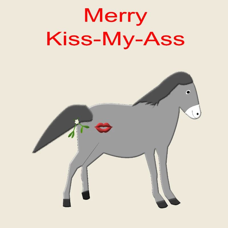 Graphique espiègle de l’âne gris de Noël embrassant mon cul