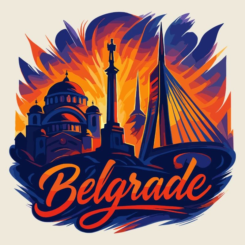 Belgrade Capitale Serbie Silhouette Cadeau