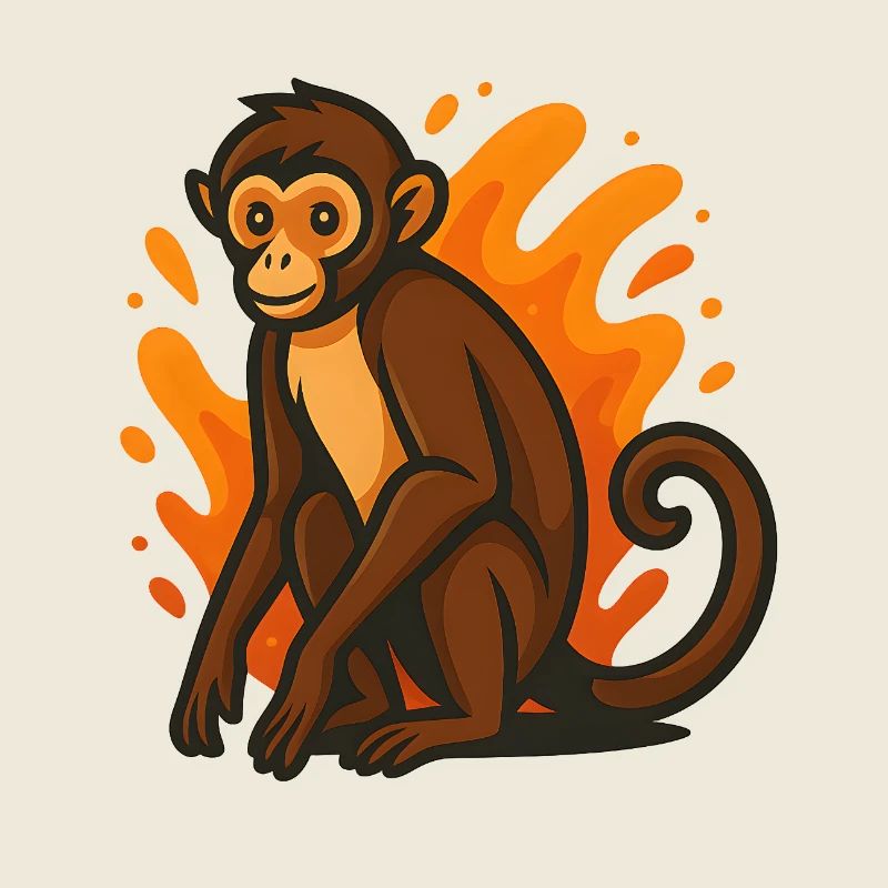Klammeraffe in Flammender Aura