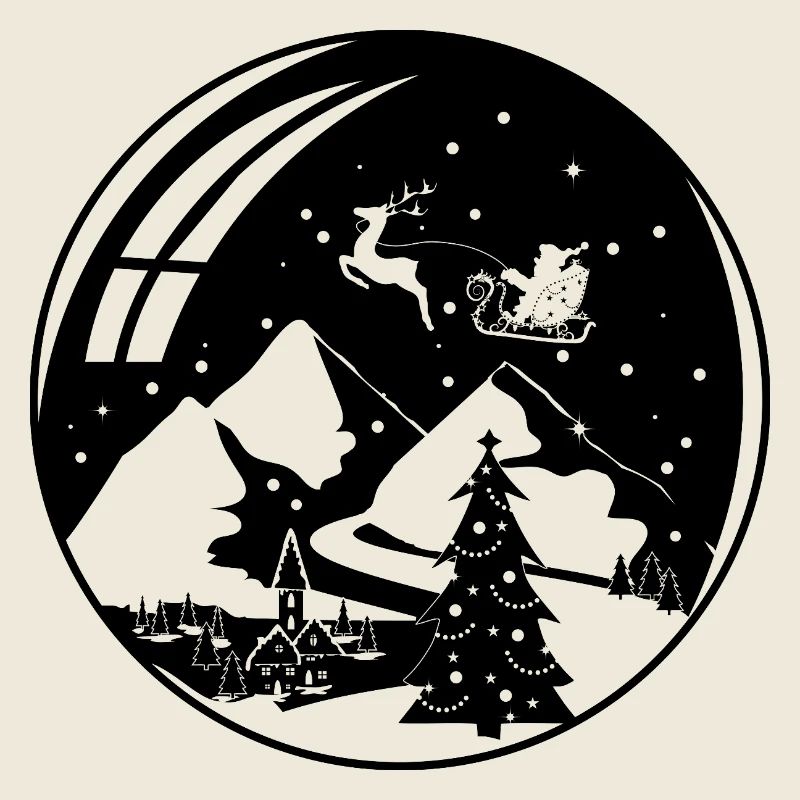 Santa Snow Globe with Reindeer and Sleigh