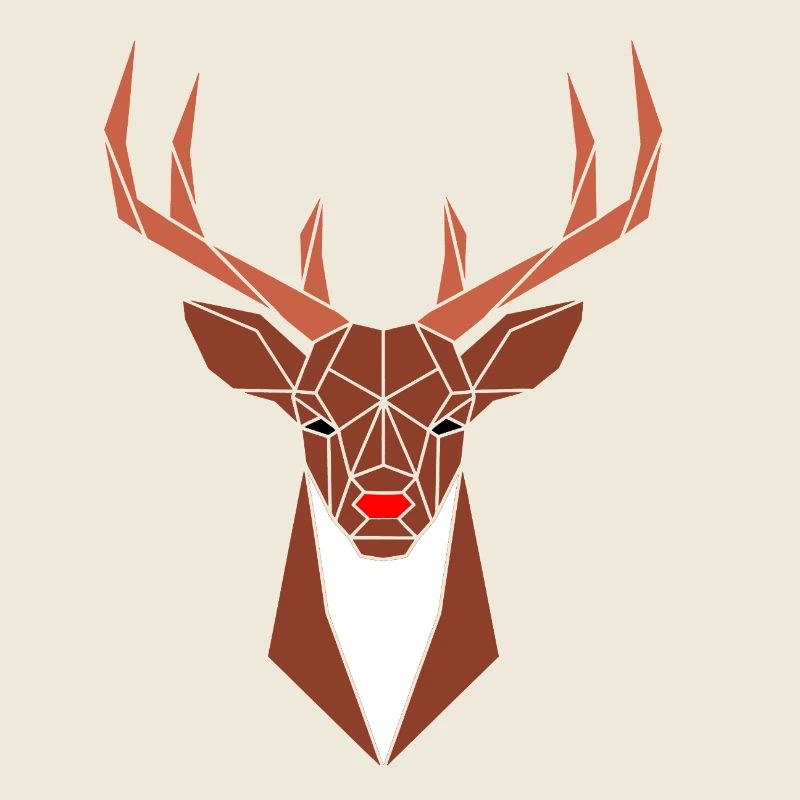 Tête de cerf géométrique Rudolph