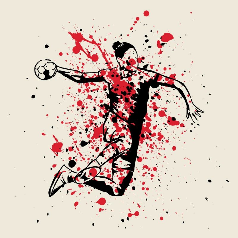 Handballeur Rouge Noir