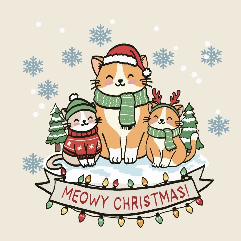 Le Trio de Chats de Noël Miaousse