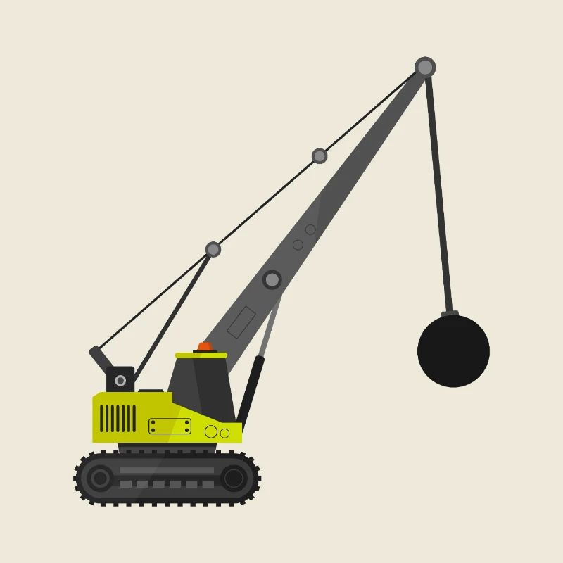 Wrecking ball crane