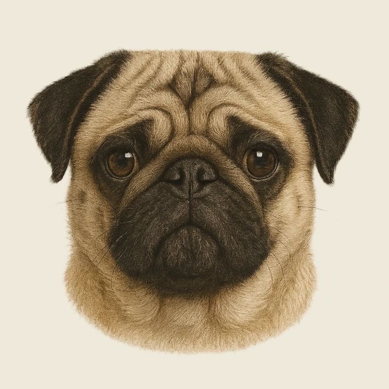 Pug Gesicht Portraet Illustration