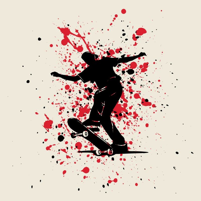 Rot-schwarzer Splash-Skater