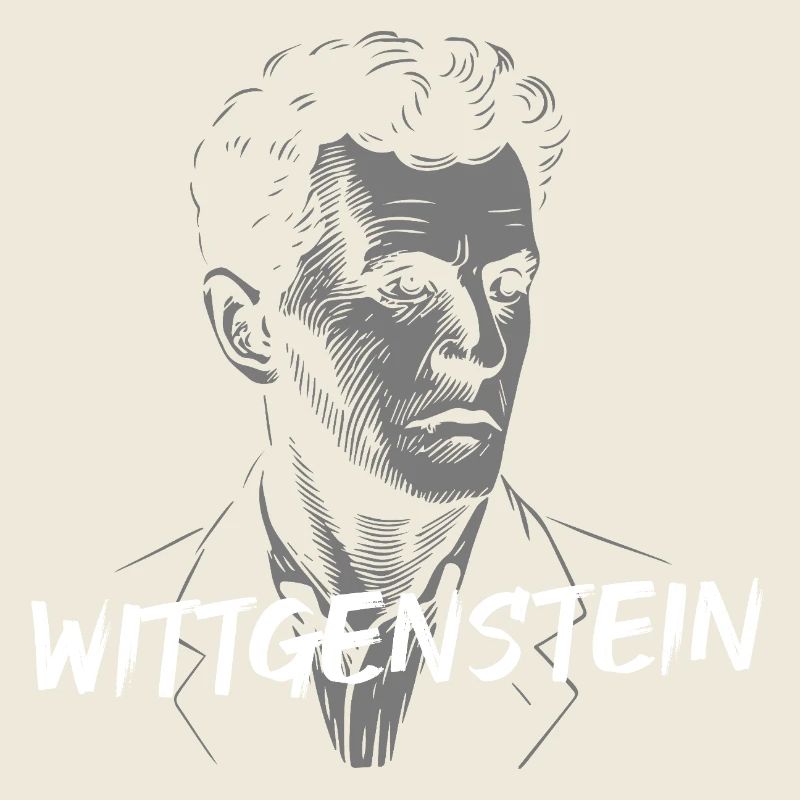 Ludwig Wittgenstein Philosophenporträt Monotext