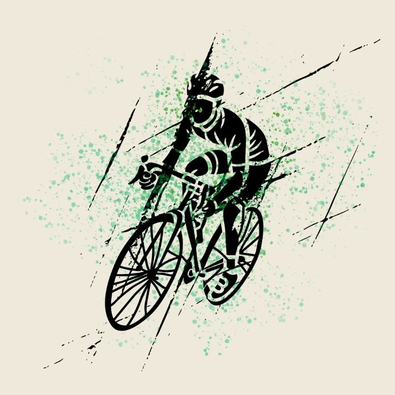 Green Spray Cyclist