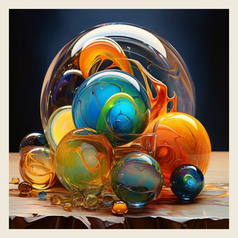 Farbige Glasblasen Kunst