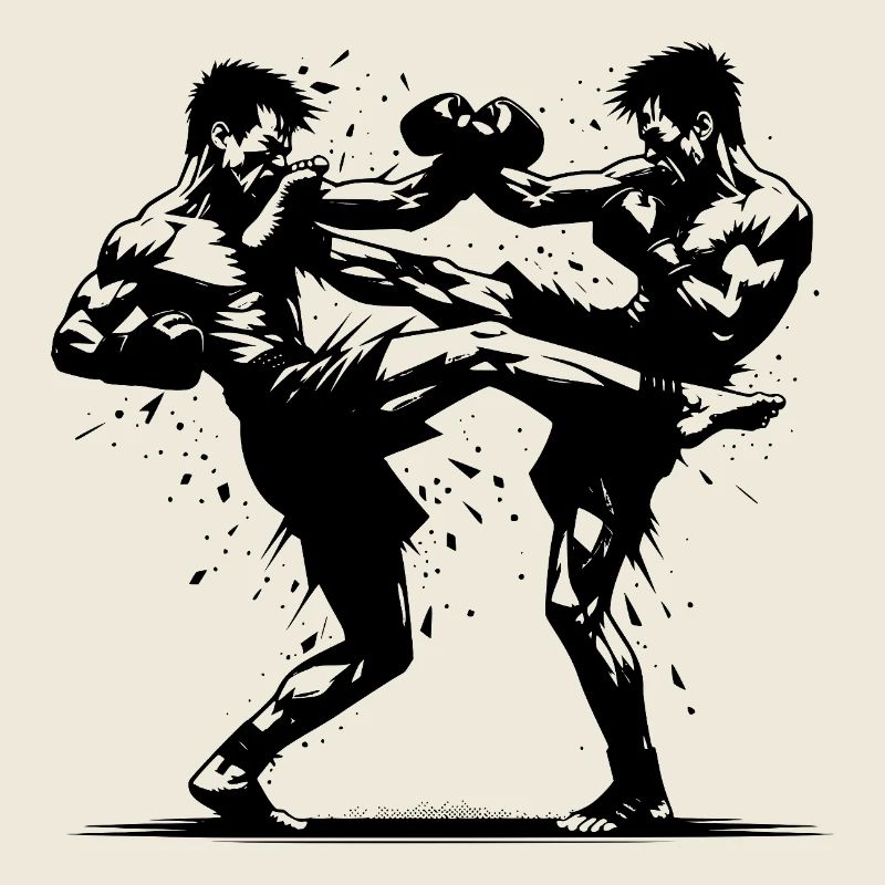 Doppelschlag Thai Boxing der Ring brennt heftig
