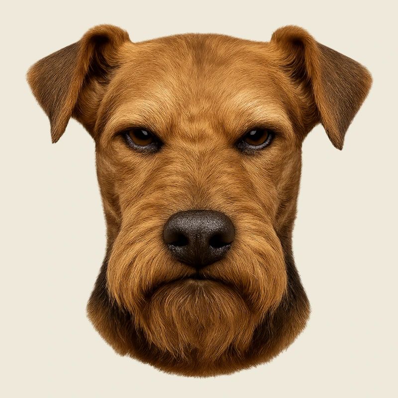 Portrait de tête de terrier brun