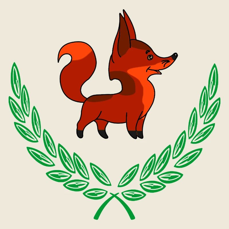 Renard en couronne de laurier