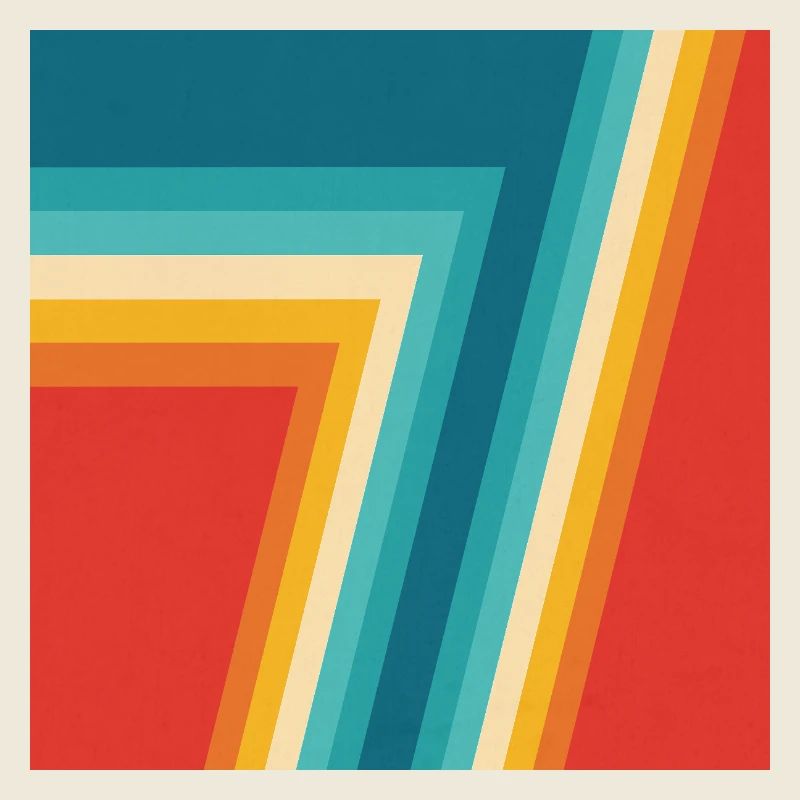 Colorful Retro Stripes Geometry