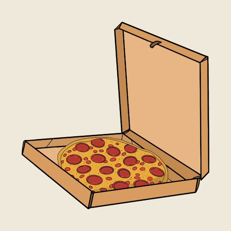 Pizza pepperoni en boîte
