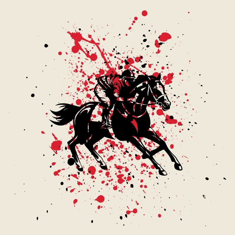 Rot auf schwarzer Jockey