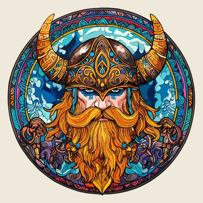 Roi viking en couleur indigo