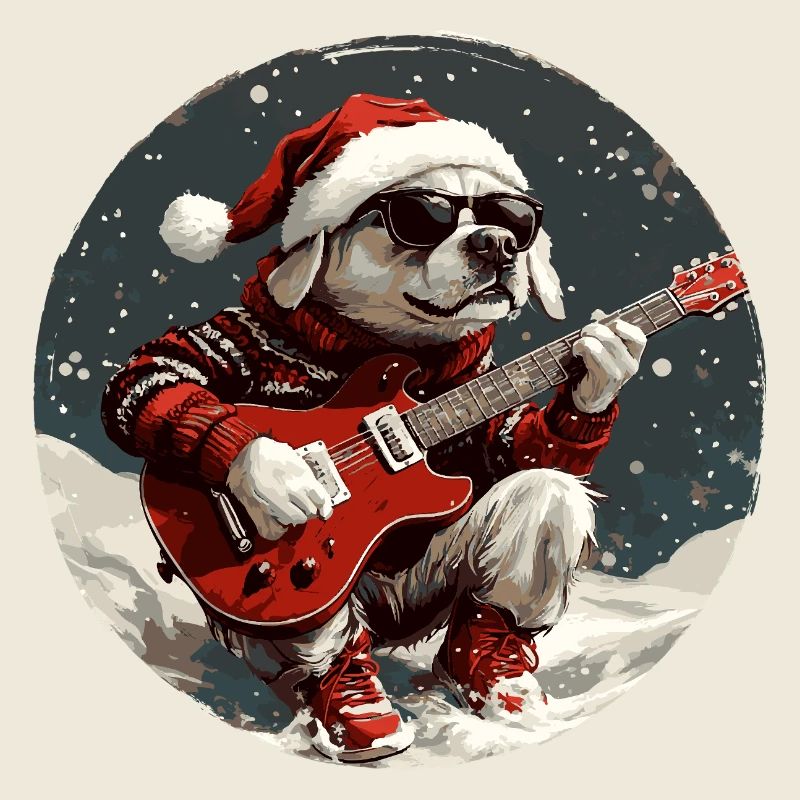 Guitare de Noël de Labrador Dog