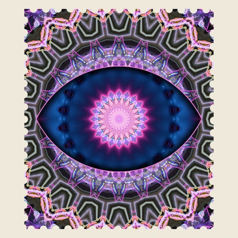 Neon Blue Pink Mandala