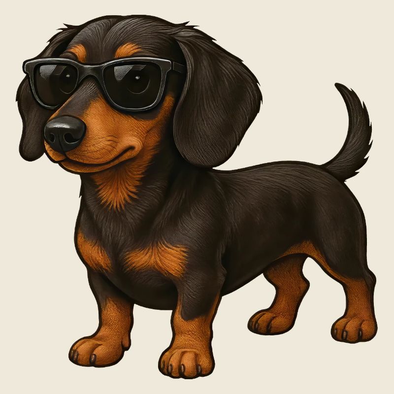 Teckel Cartoon Cartoon Chienne Lunettes de Soleil
