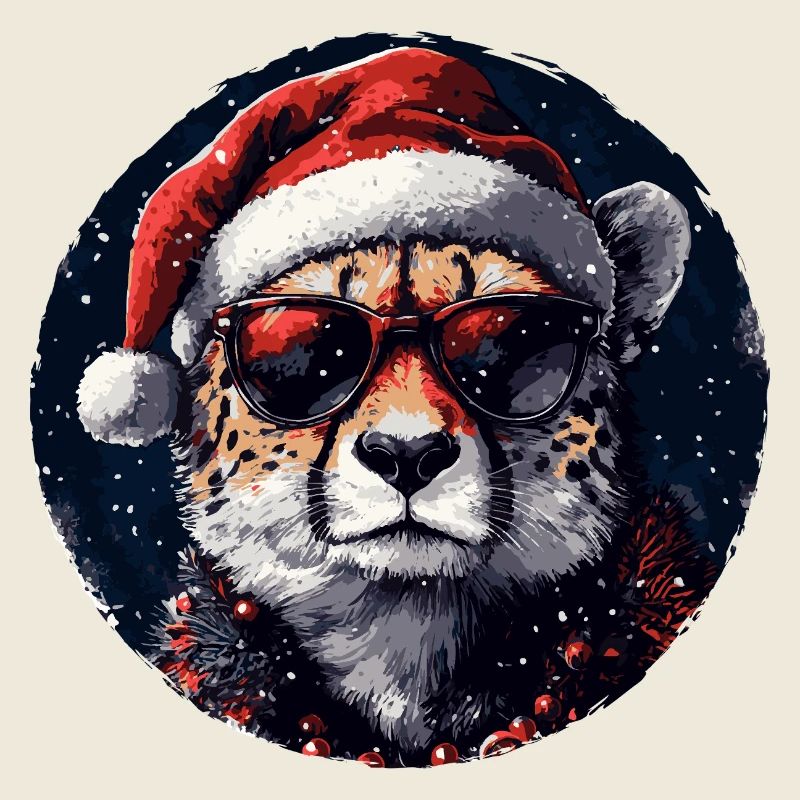 Leopard Santa mit Sonnenbrille