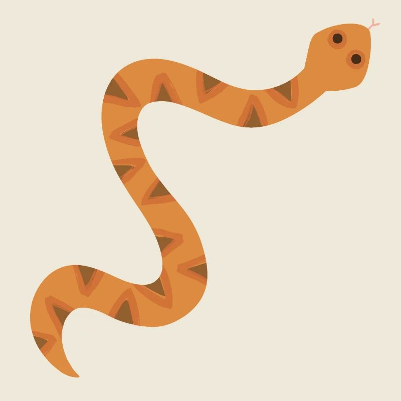 Illustration du serpent en zigzag orange