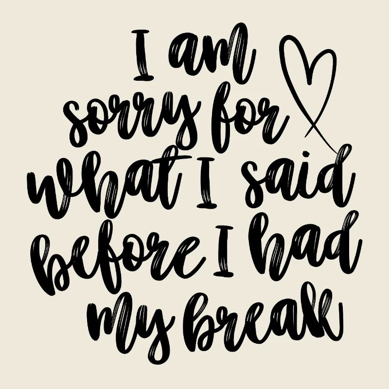 I Am Sorry For What I Said Before I Had My Break