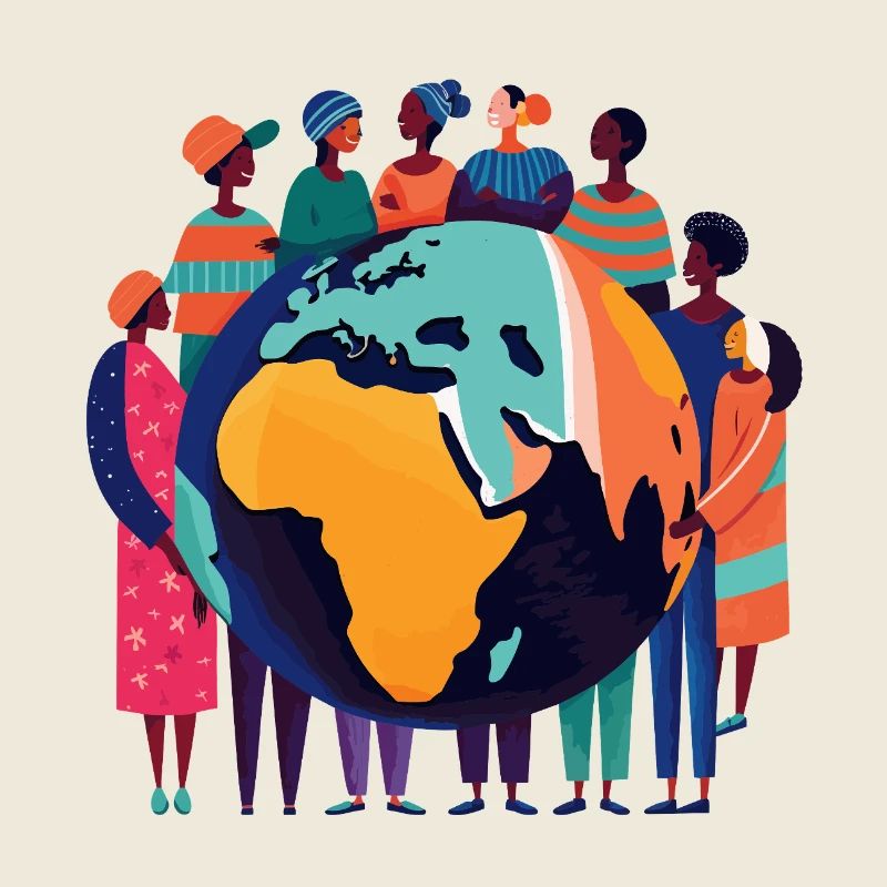 Globale Gemeinschaft um die Erde