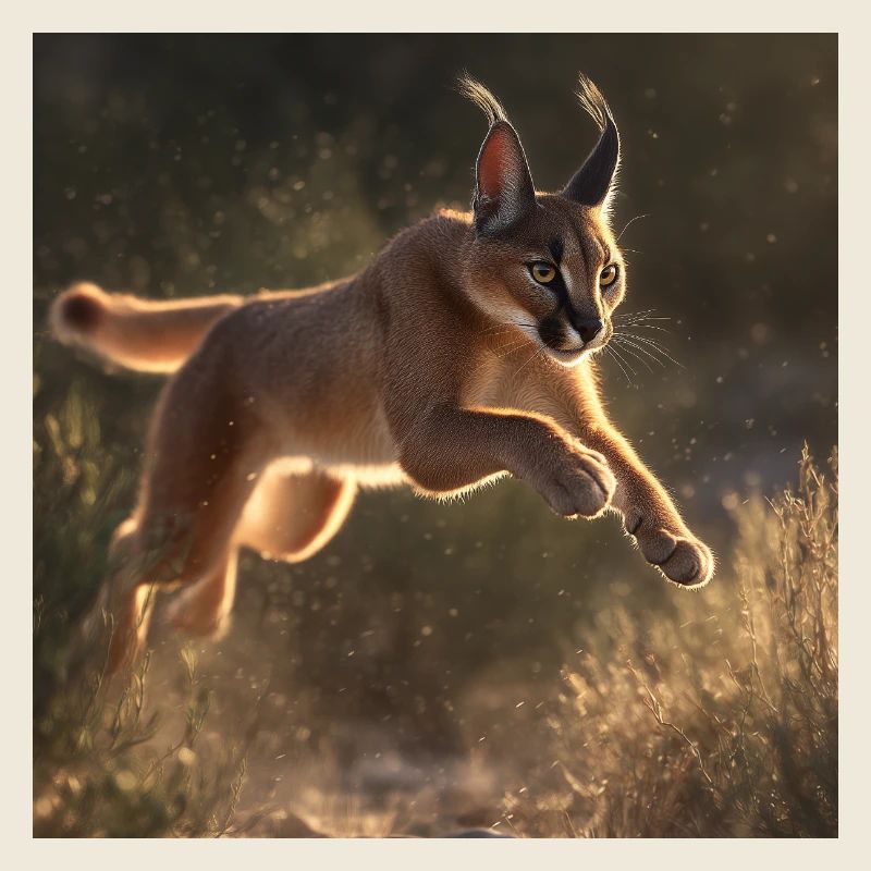 Caracal in the Leap – Ferocity in Motion