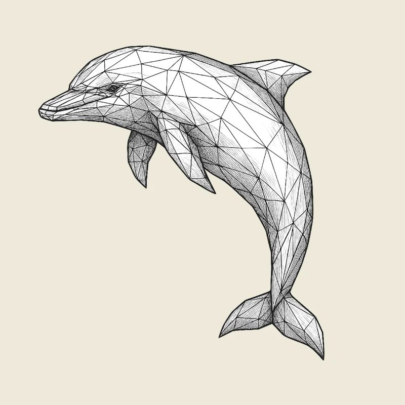 Geometrischer Polygon-Delfin
