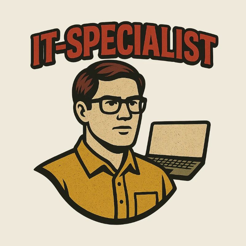 IT-Spezialist Retro Cartoon