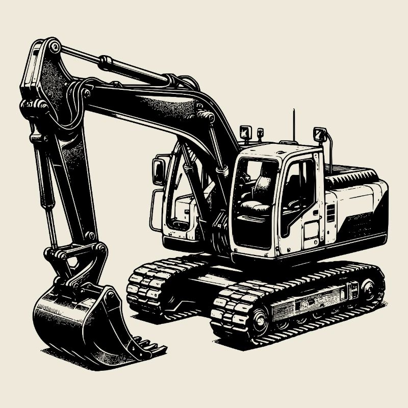 Strong excavator the machine with long arm