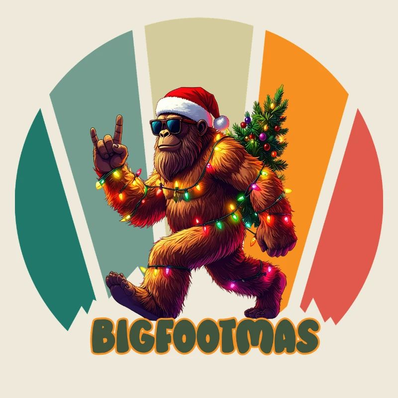 Bigfoot Noël rétro