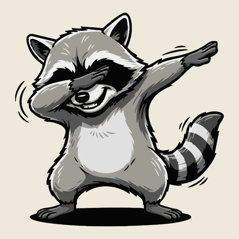 Lustiger dabbender Waschbär Cartoon