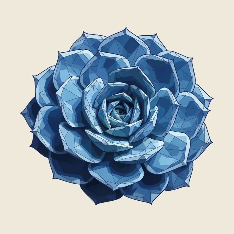 Blue Geometric Rosette