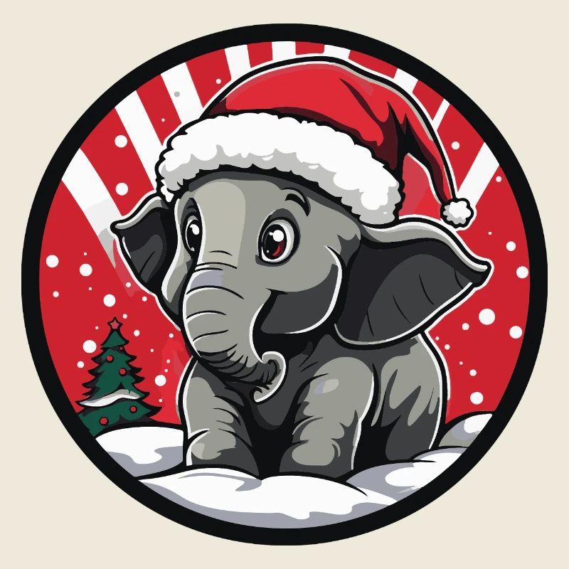 Weihnachts-Elefant Cartoon
