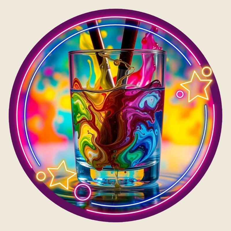 Farbiges Neon-Psyedelisches Glas