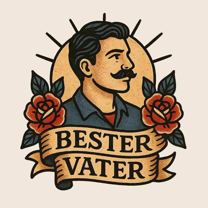 Bester Vater Retro Tattoo