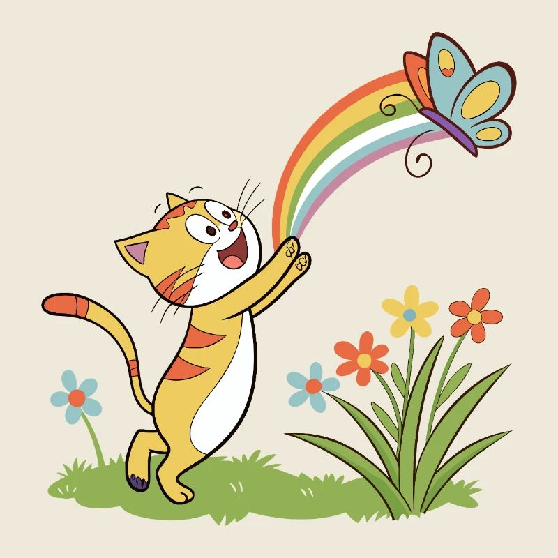 Rainbow Chase Kitten