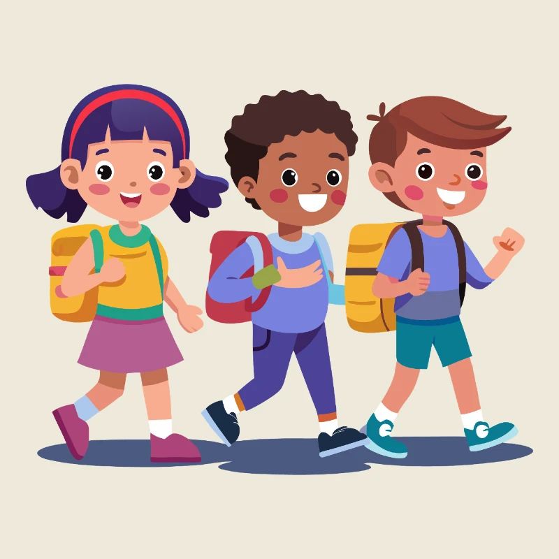 Kids On School Spaziergang Abenteuer