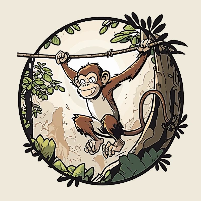 Dschungel-Affe am Seil