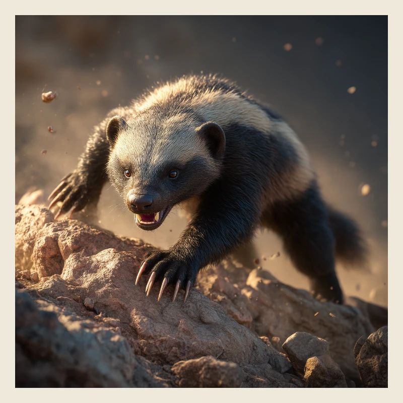 Fearless Honey Badger Wildlife Power
