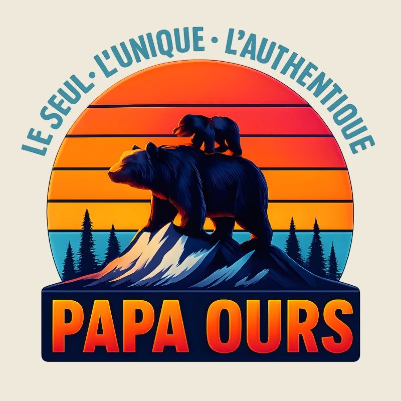 Papa Ours au Soleil Orange