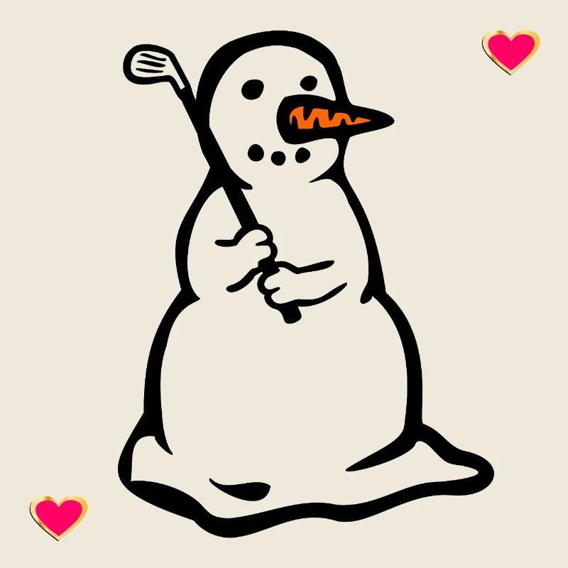 Winter Golfen Kinder Golfspieler Schneemann