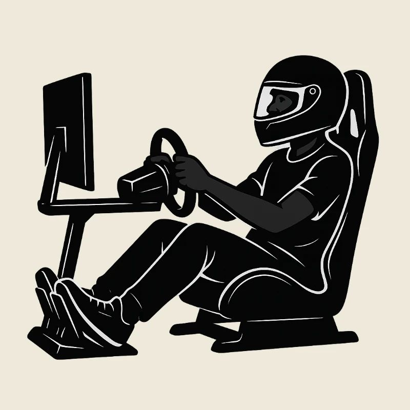 Sim Racer Driver Silhouette Gaming