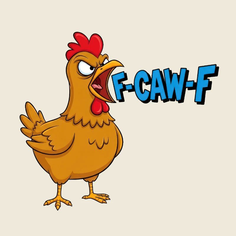 F-CAW-F Chicken – Funny Meme Illustration