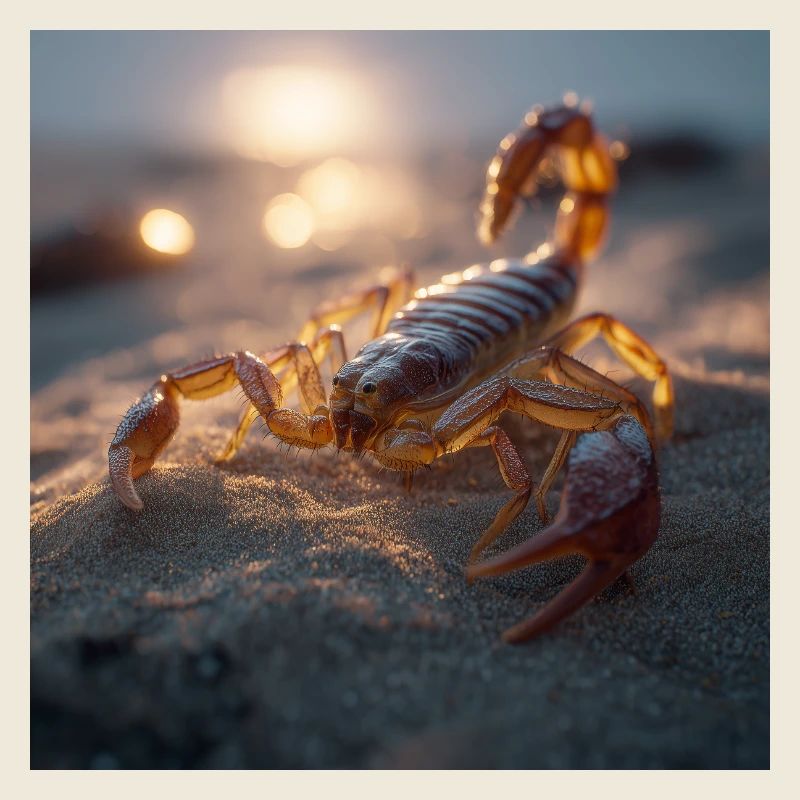 Realistic Desert Scorpion Golden Hour Art