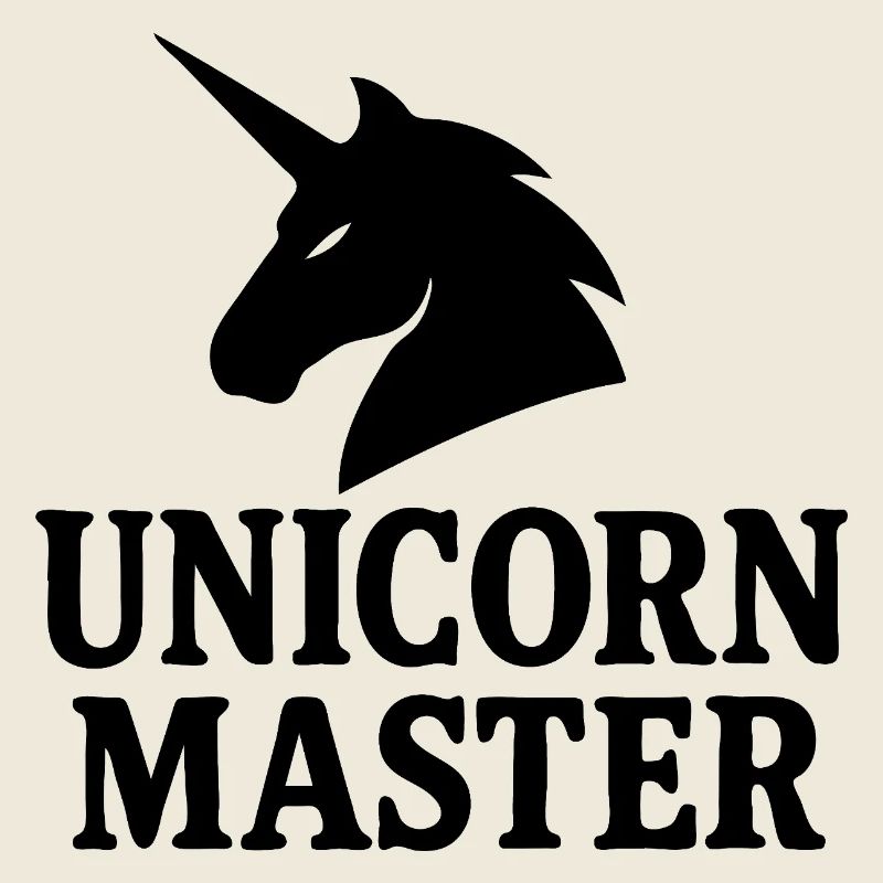 Logo minimaliste masculin représentant une licorne.