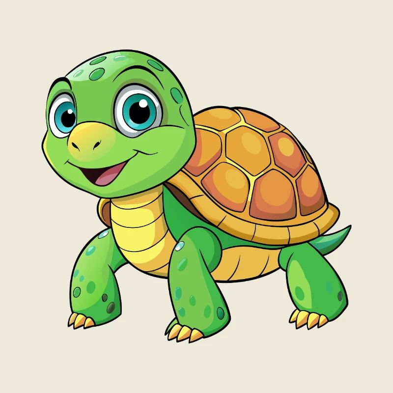 Tortue style dessin animé